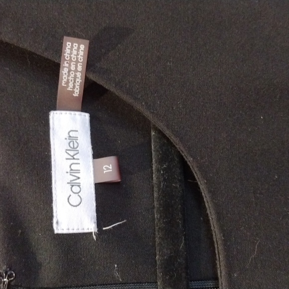 Calvin Klein women's sleeveless dress with faux leather waistband. VGUC. Size 12 - Picture 3 of 8